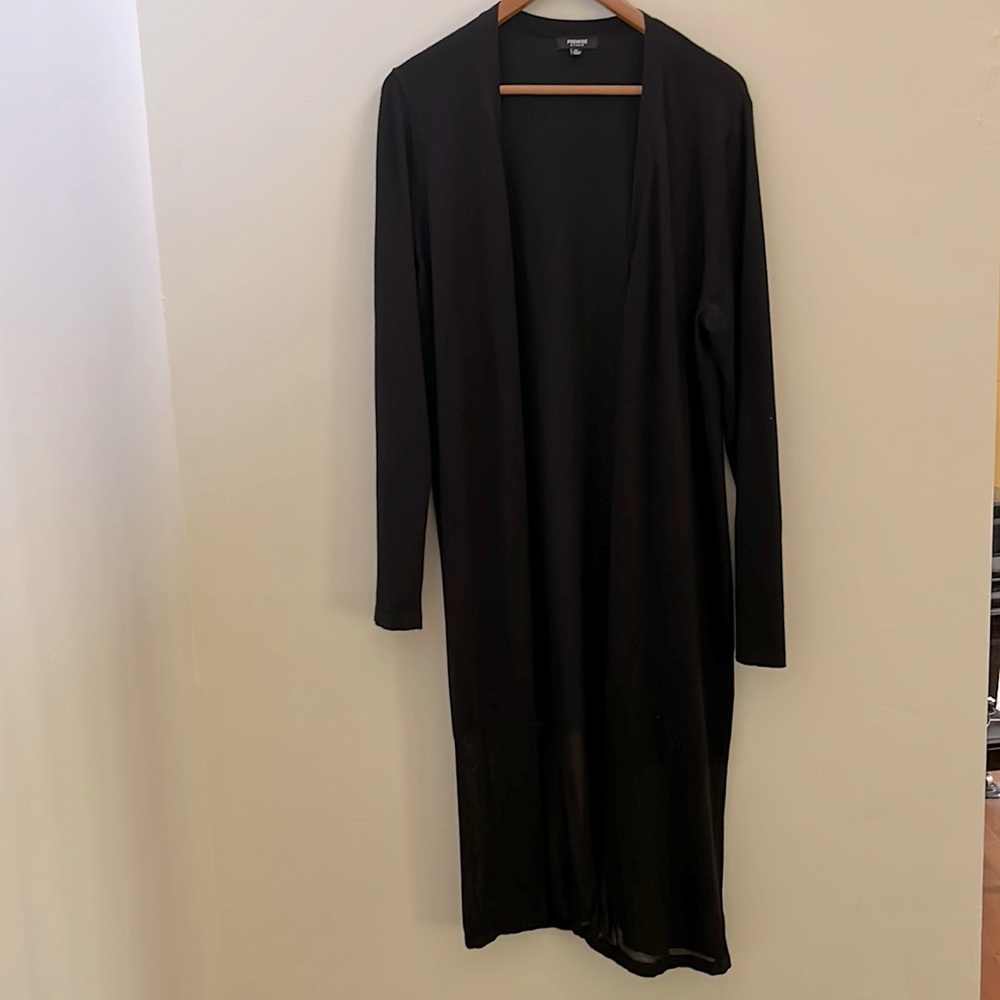 Black Long Knit Cardigan Size XL - Picture 1 of 4